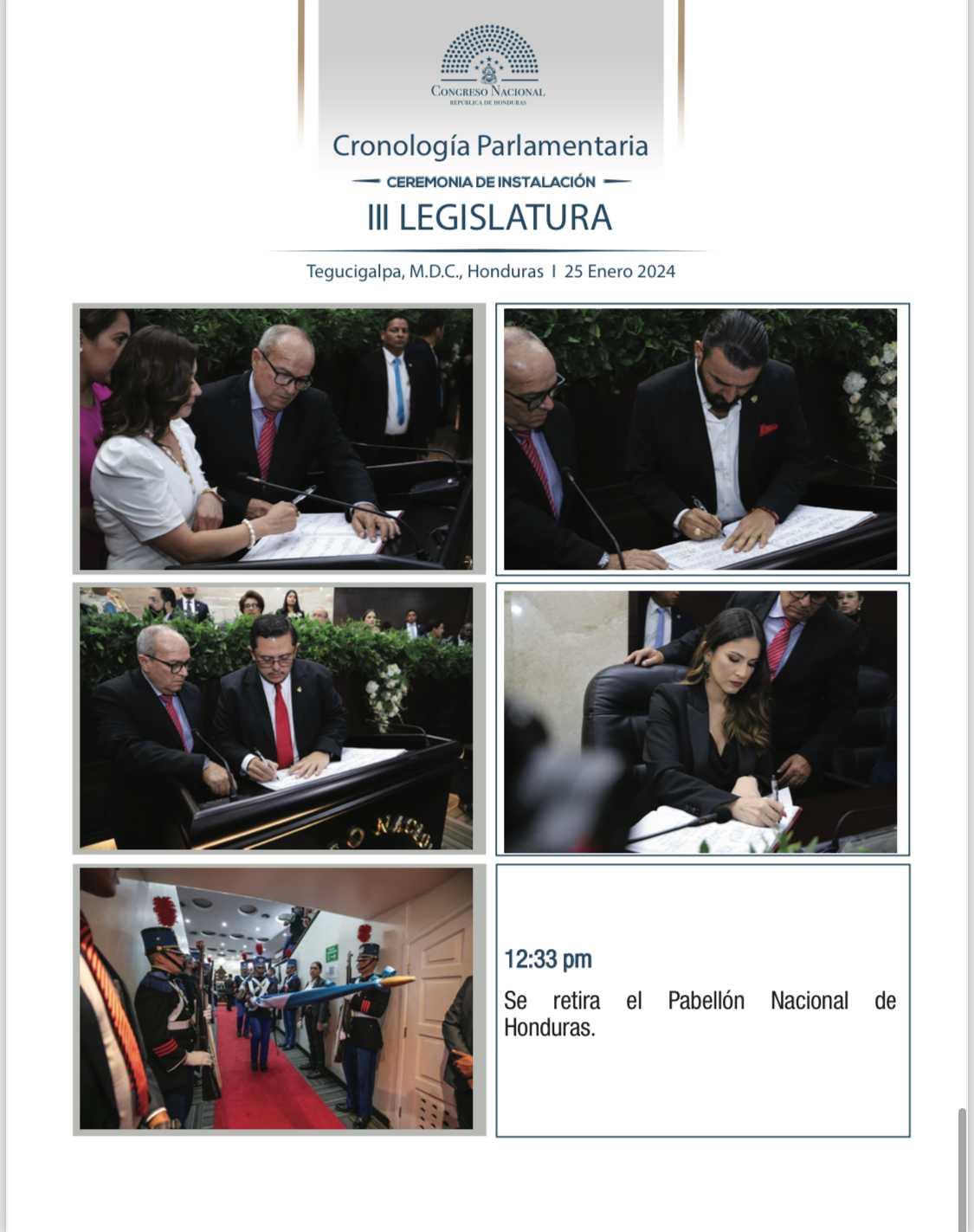 Cronología Parlamentaria Instalación III Legislatura 